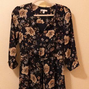 Navy blue floral dress